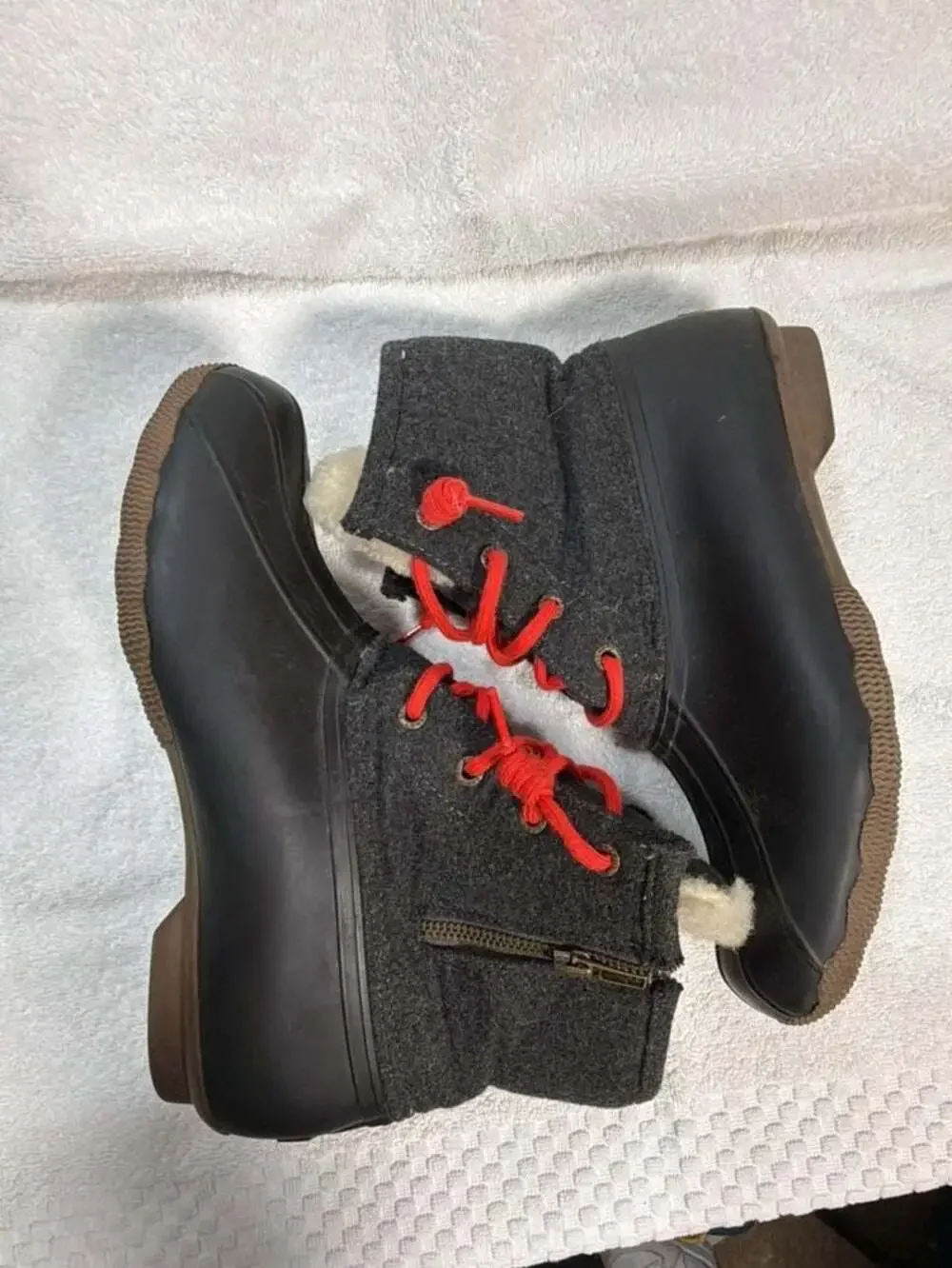 Sperry for J.Crew Shearwater Flannel Duck Boots Women's Size 9M